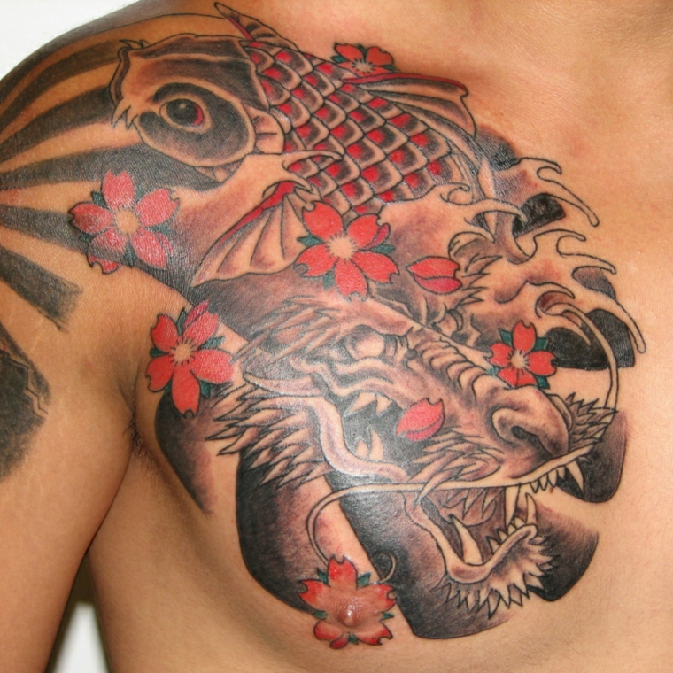 simbologia de tatuagens de peixes Koi 