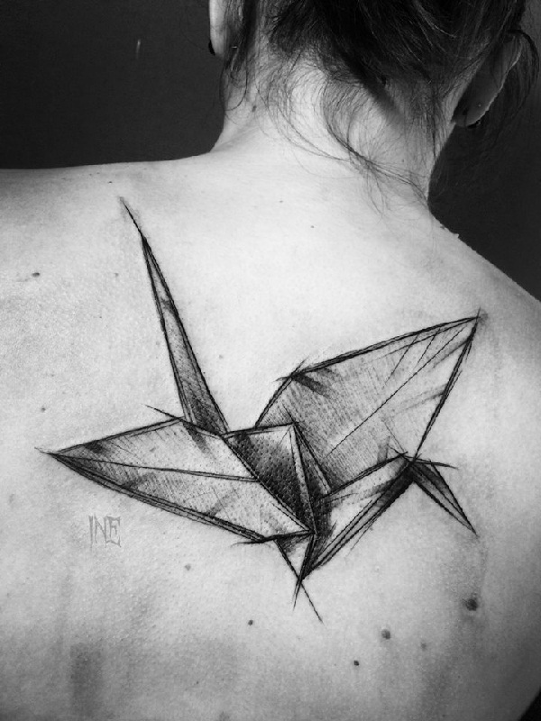 esboço-tatuagens-ideasorigami-flying-bird-tattoo 