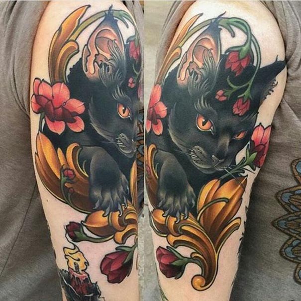 tatuagem de gato preto 2018 