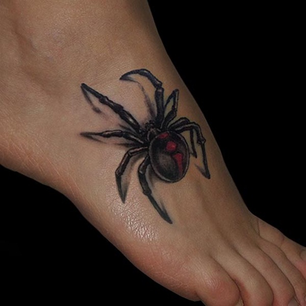 Cool 3D desenhos de tatuagem de aranha a pé 