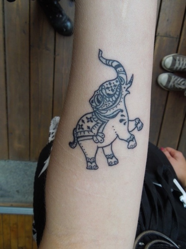 Projetos minúsculos Vectorial bonitos do tatuagem do elefante (21) 