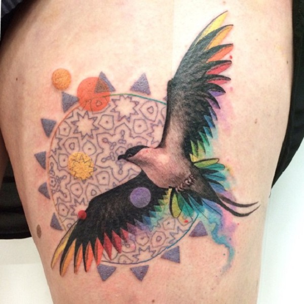 tatuagem de pássaro por Amanda Chanfreau! 
