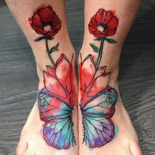 tatuagem de flor de papoula 44 