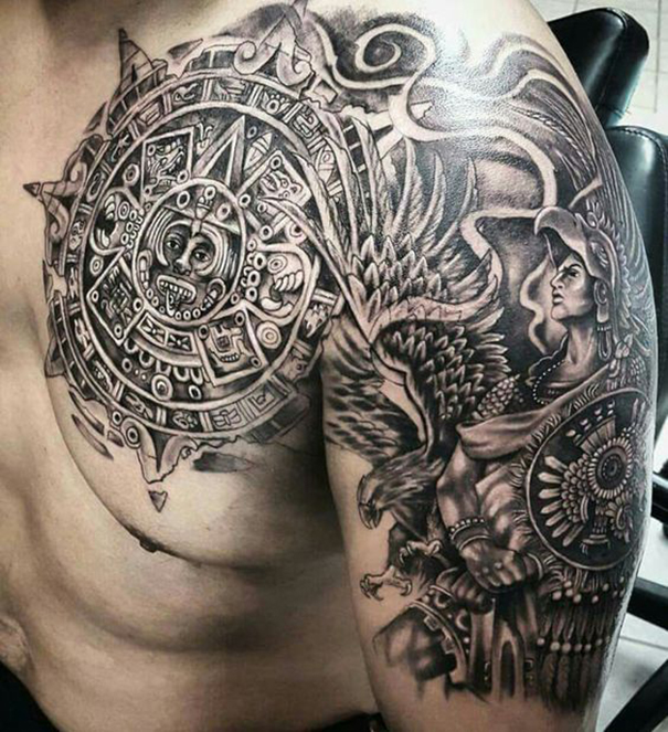 tatuagens tribais maias surpreendentes para homens 