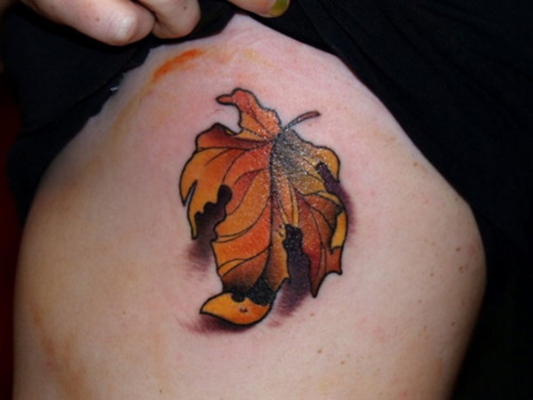 tatuagem de folhas design0041 