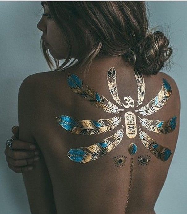tatuagem temporária nas costas 