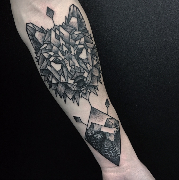 lobo-tatuagem-interpretação-geométrica 