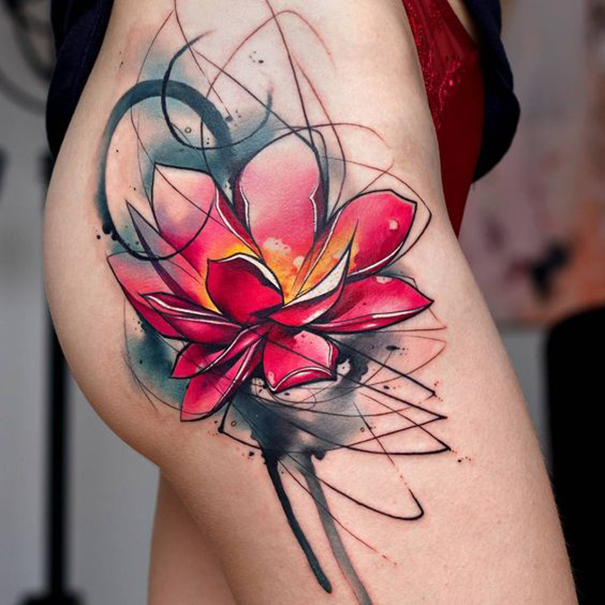 tatuagem de aquarela para mulheres 