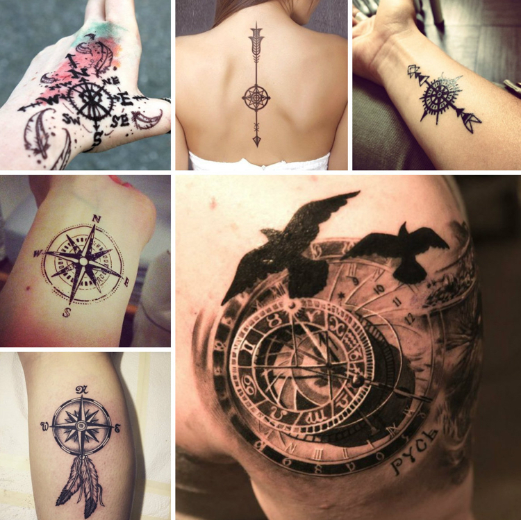 tatuagens laterais das ideias dos compas 