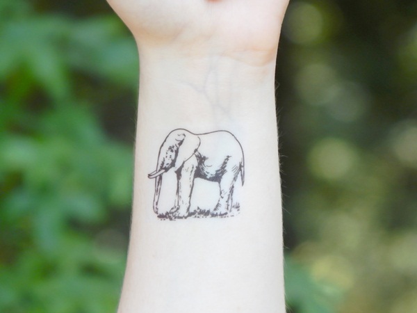 Projetos bonitos do Tattoo do elefante Vectorial minúsculo (62) 