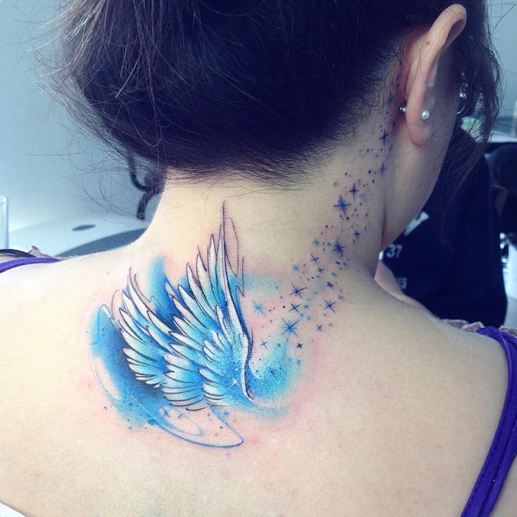 conceito decorativo de tatuagens de anjos 