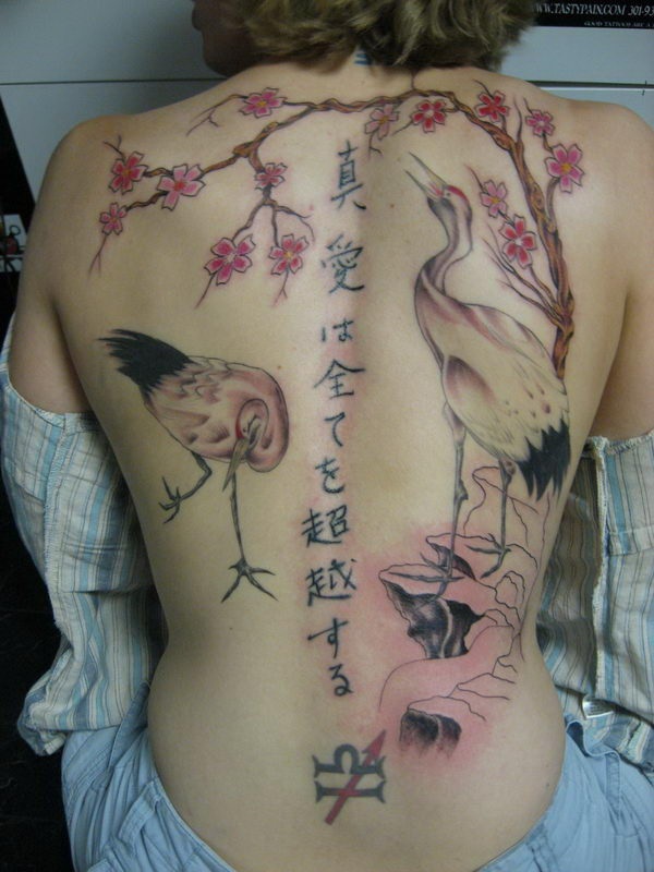 Desenhos e Significados do Tattoo da árvore da flor de cereja 21 