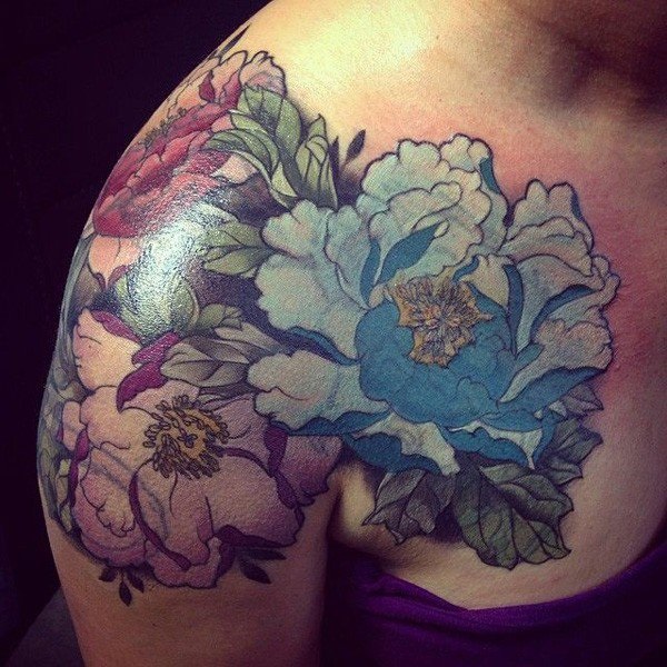 40 significados e idéias do tatuagem da flor da peônia bonita 39 
