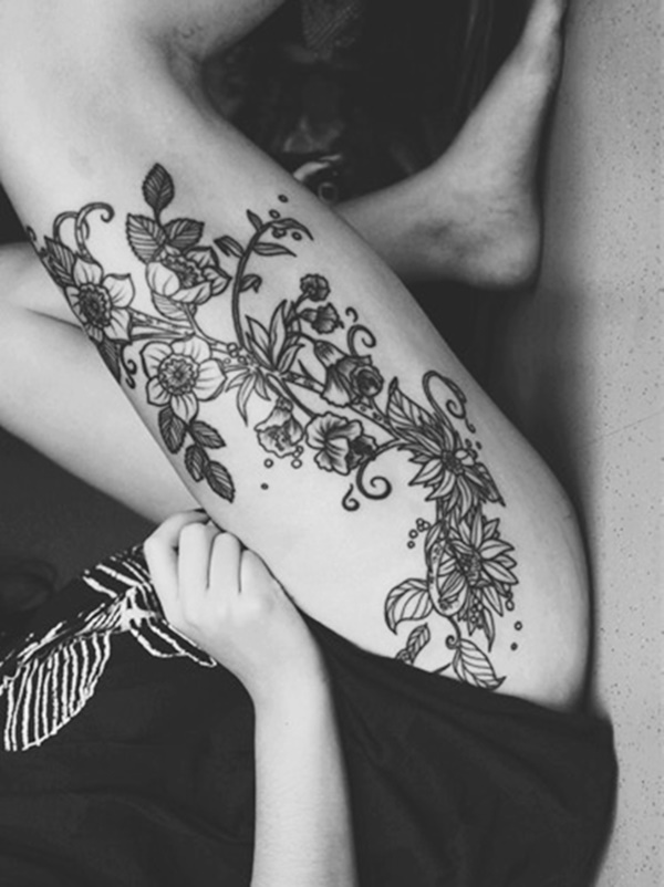 desenhos de tatuagem de flores (50) 