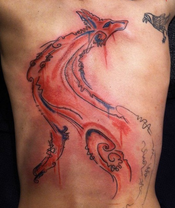 tatuagem de tinta vermelha (79) 