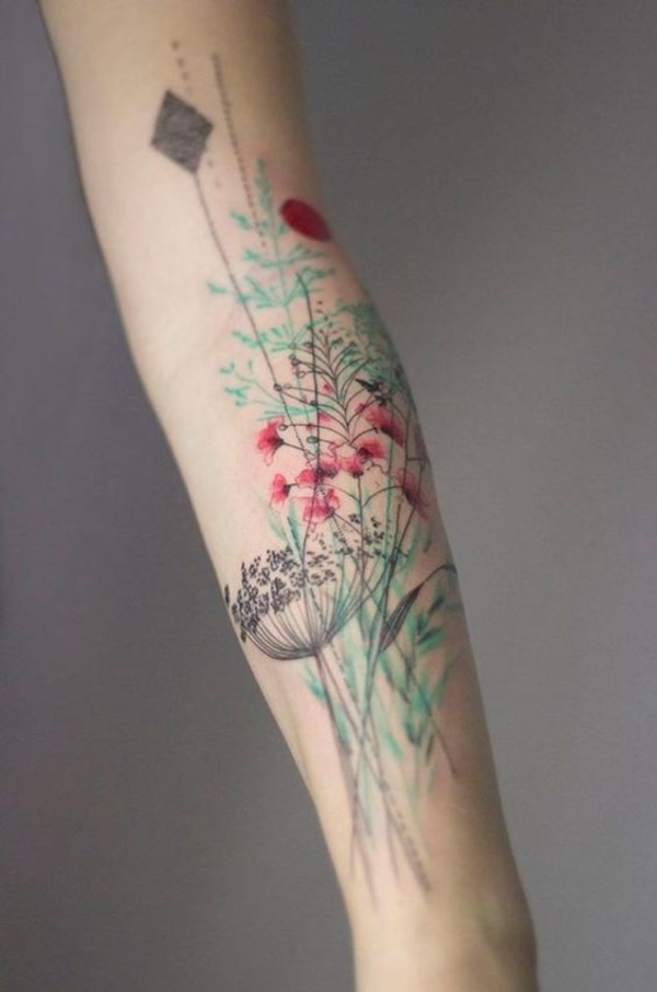 Desenhos de tatuagens florais que vão explodir sua Mind0391 