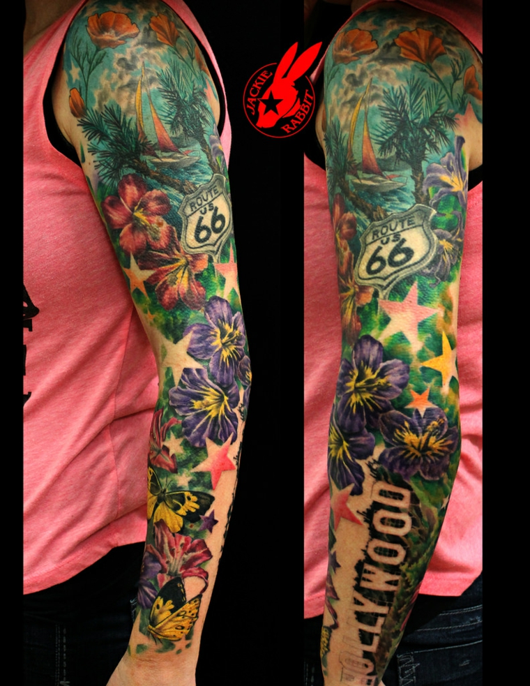 tatuagens meia manga homem cores 