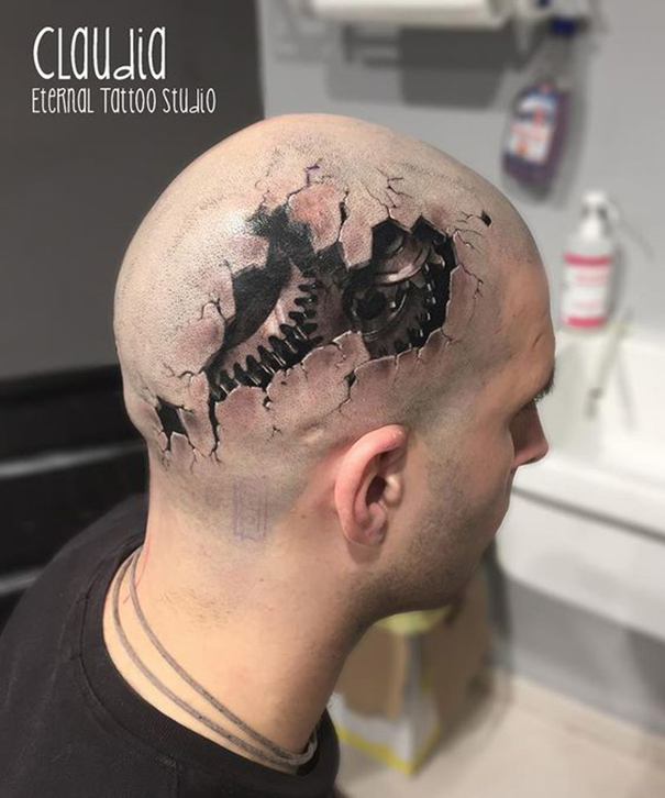tatuagem de cabeça para homens 
