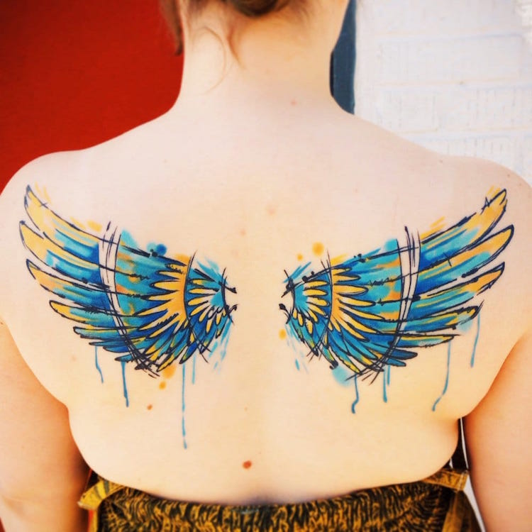 tatuagens de angeles tinta queda tatuada 