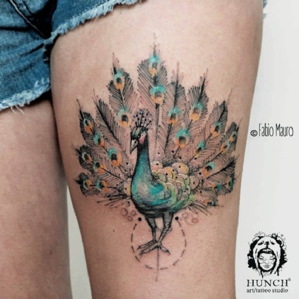tatuagem de pássaro por Fabio Mauro! 