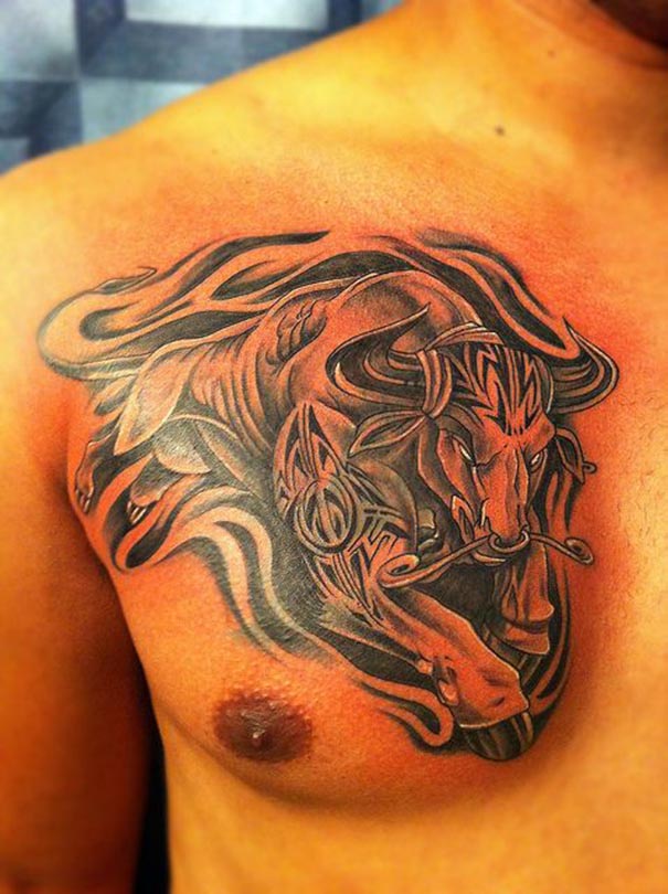 tatuagem do zodíaco do taurus para homens 