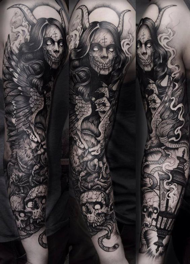 tatuagem de demônio no braço 