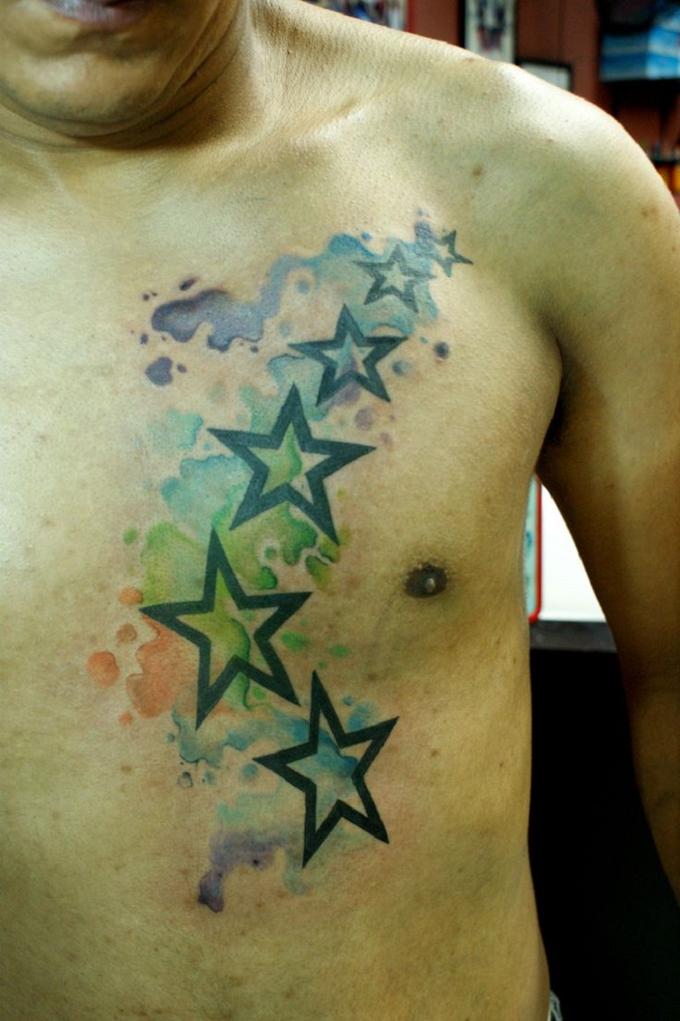 tatuagem moderna de estrelas 
