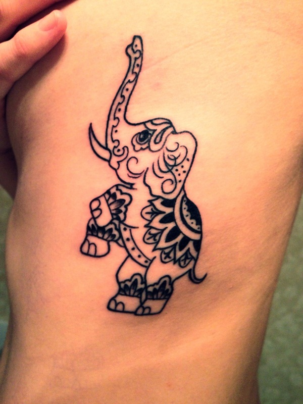Projetos minúsculos Vectorial bonitos da tatuagem do elefante (38) 