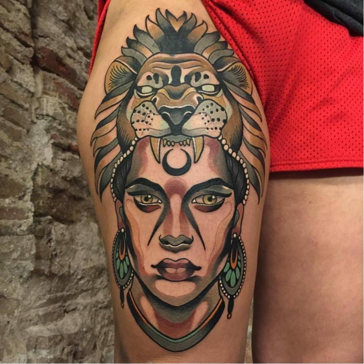projeto original do leão da cabeça dos tatuagens 