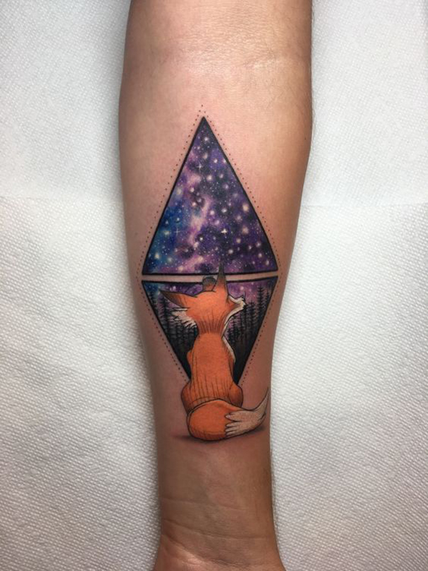 Desenhos de tatuagem de raposa colorida 2018 