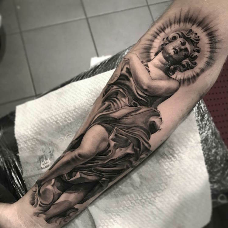 angeles tatuagens detalhes braços 