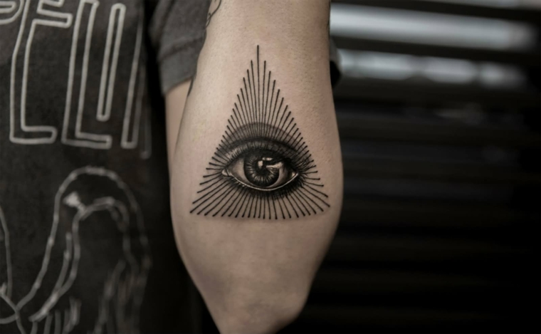 tatuagens do antebraço moderno-design-olho-iluminado 