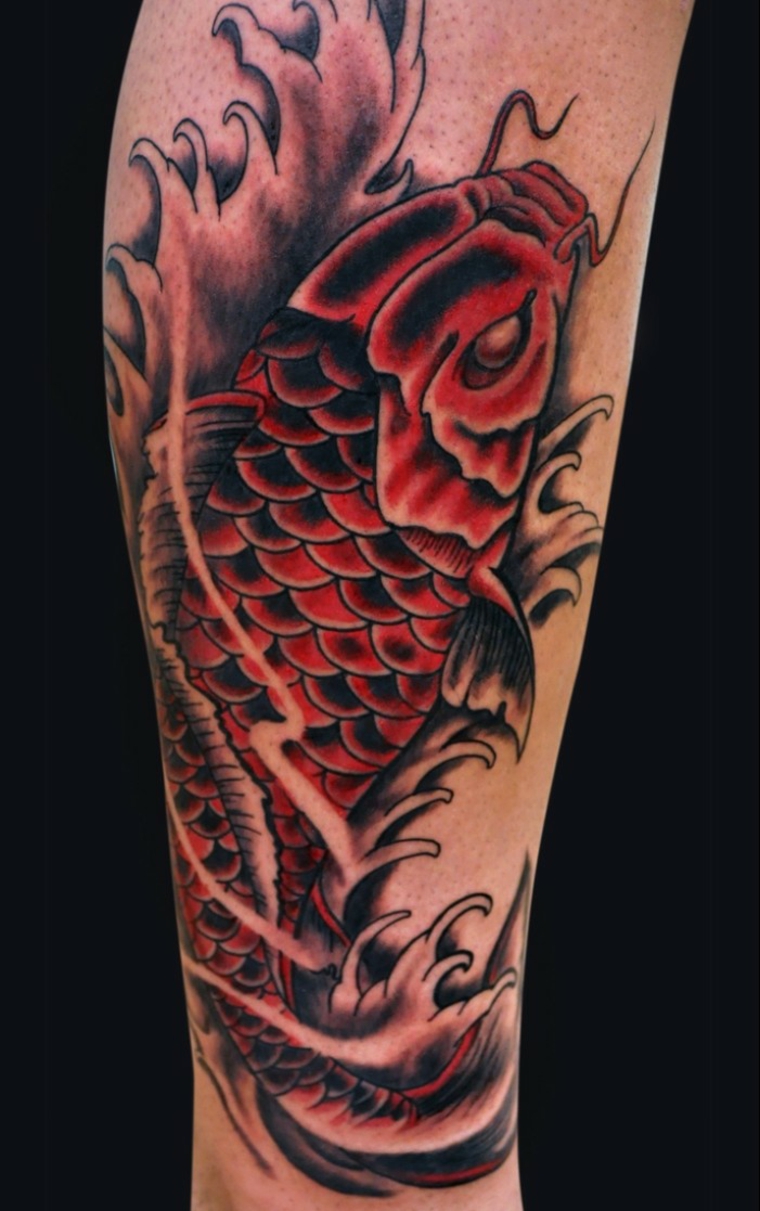 tatuagem original de peixe Koi 