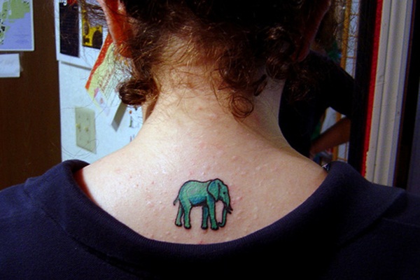 Projetos bonitos do Tattoo do elefante Vectorial minúsculo (56) 
