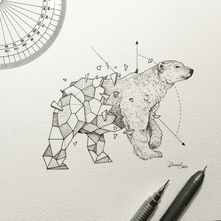 Urso polar desenhado por Kerby Rosanes 