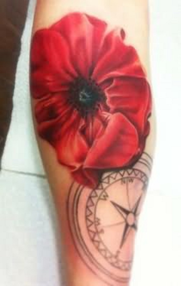tatuagem de flor de papoula 28 