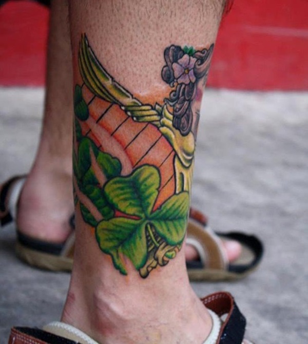 Belas ideias para tatuagens de trevo e trevo 8 