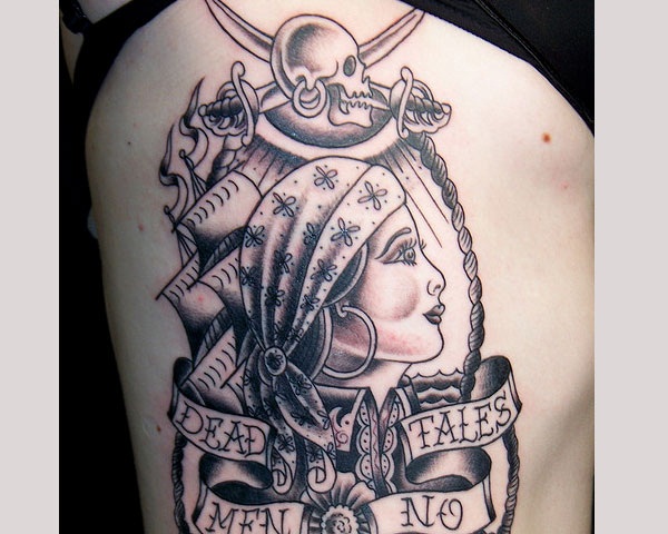 40 fantásticas desenhos de tatuagem de pirata 2 