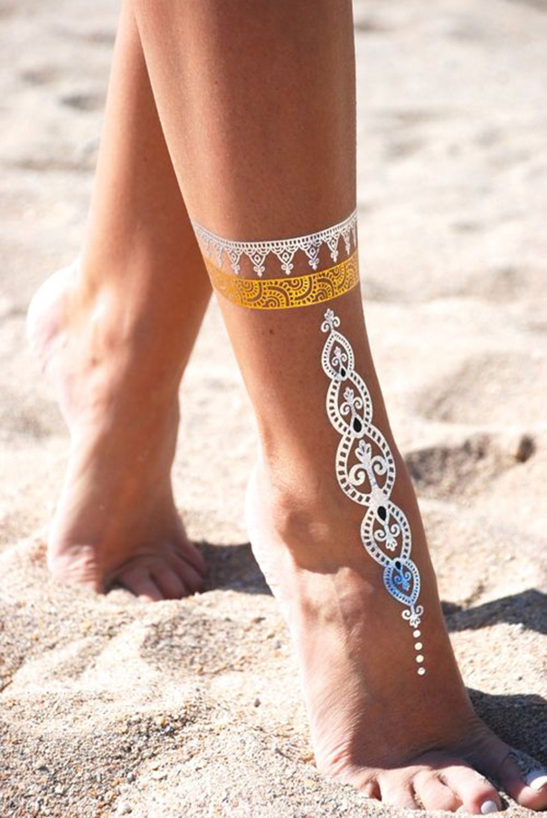 tatuagem temporária a pé 