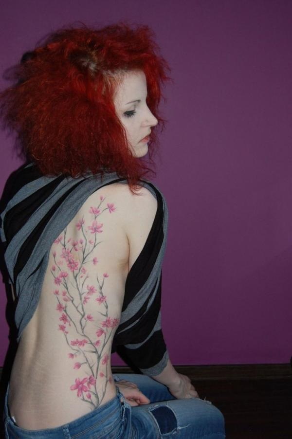 Desenhos e Significados do Tattoo da árvore da flor de cereja 6 