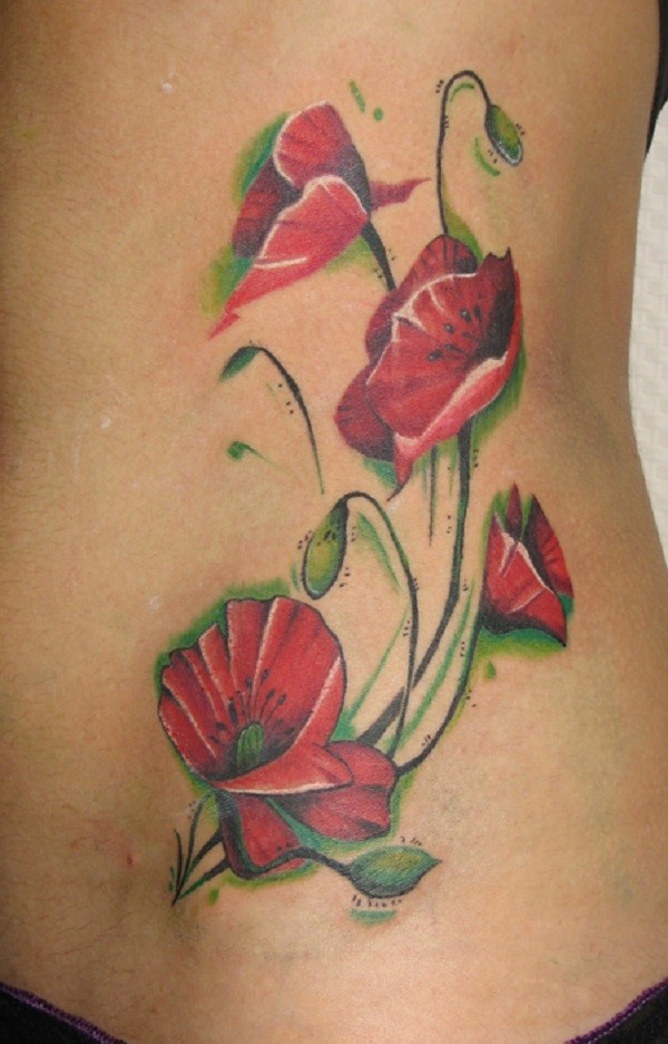 tatuagem de flor de papoula 46 