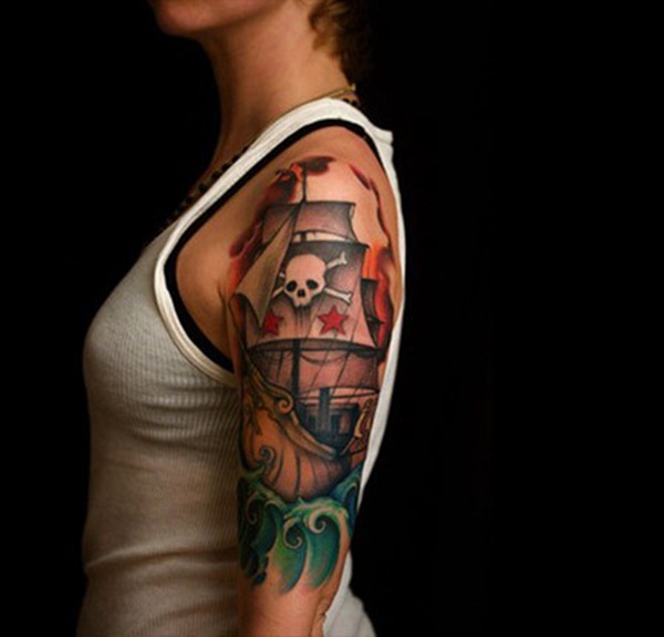 40 fantásticos desenhos de tatuagem de pirata 23 