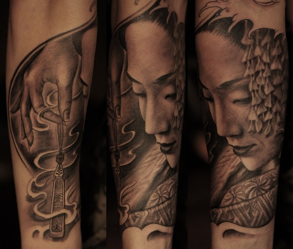 Idéias Mindblowing de tatuagens de gueixa 16 