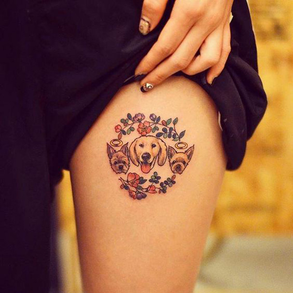 tatuagem de cachorro para mulheres 