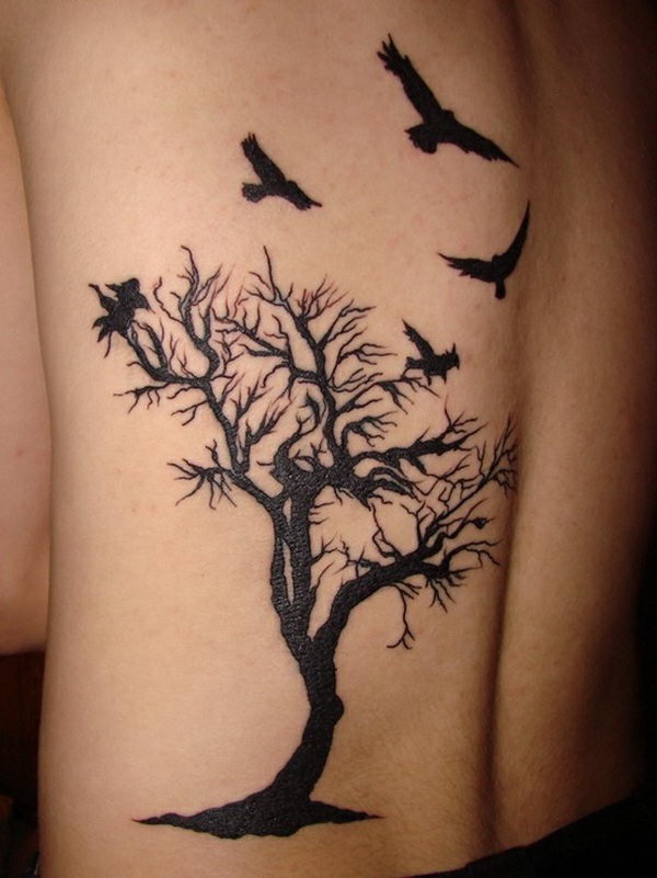 Desenhos e significados do Tattoo da árvore da flor de cereja 30 