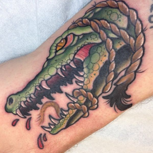 Crocodile Tied Tattoo Motifs 