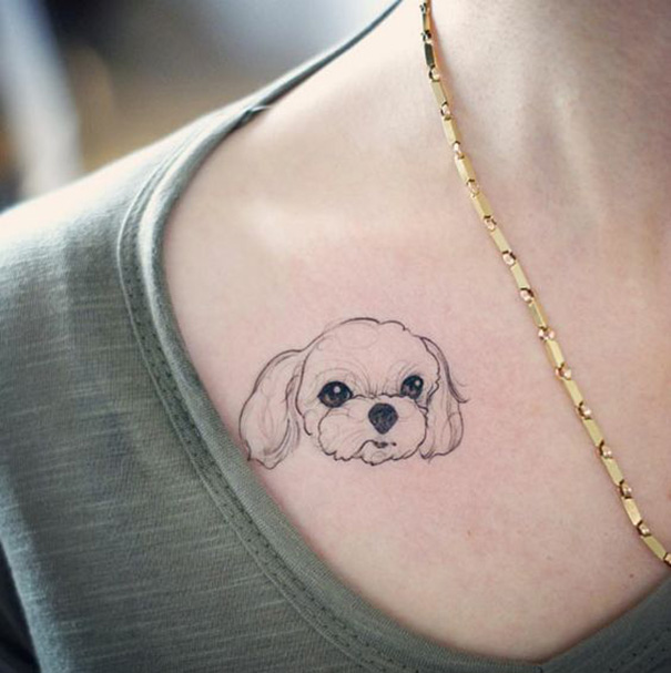 tatuagens de animais: tatuagem de cachorro 