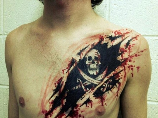 40 fantásticos desenhos de tatuagem de pirata 36 