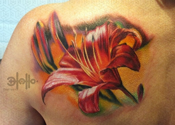 tatuagem de flores de lírio 10 