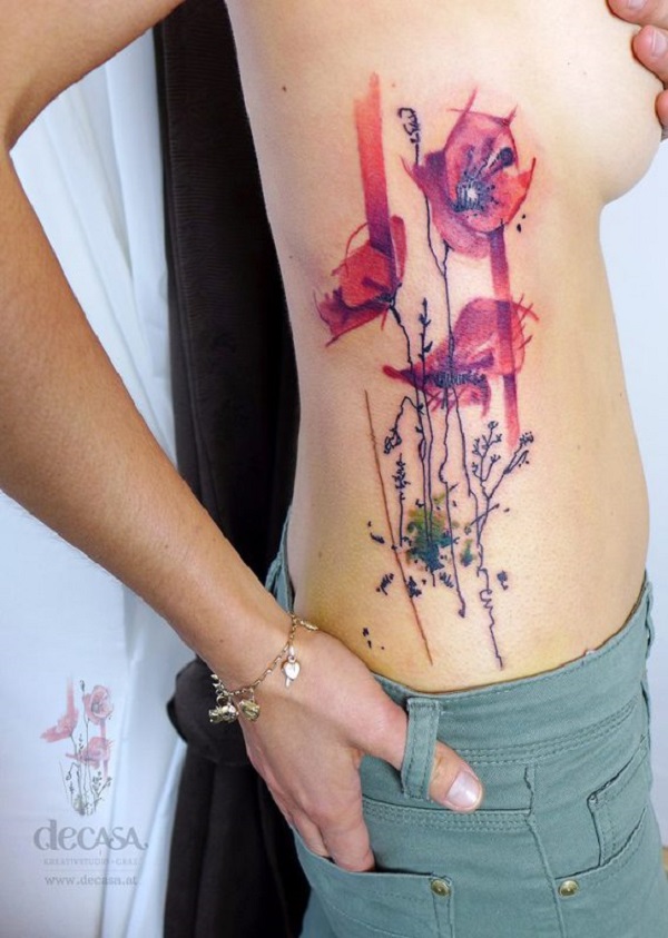 tatuagem de flor de papoula 49 